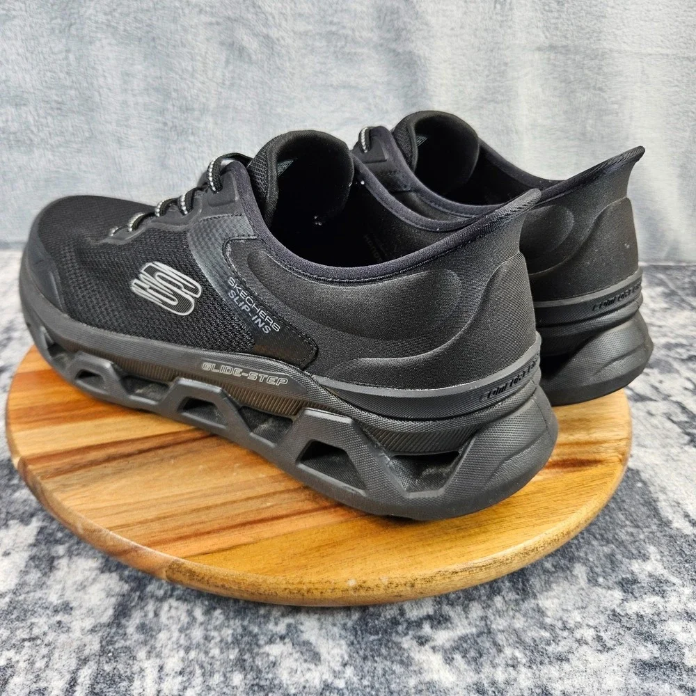 Skechers Glide-Step Slip-Ins Hands Free Comfort Sneaker Black Mens Size 12 Wide